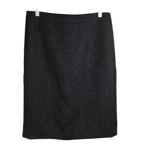 J.Crew No.2 Pencil Skirt Womens Sz 6 Charcoal Gray Wool Lined Back Zip Slit Hem